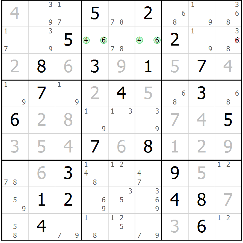 Position des candidats pour la solution de la Gr 66 page 68 du magazine de sudoku Expert n° 020
