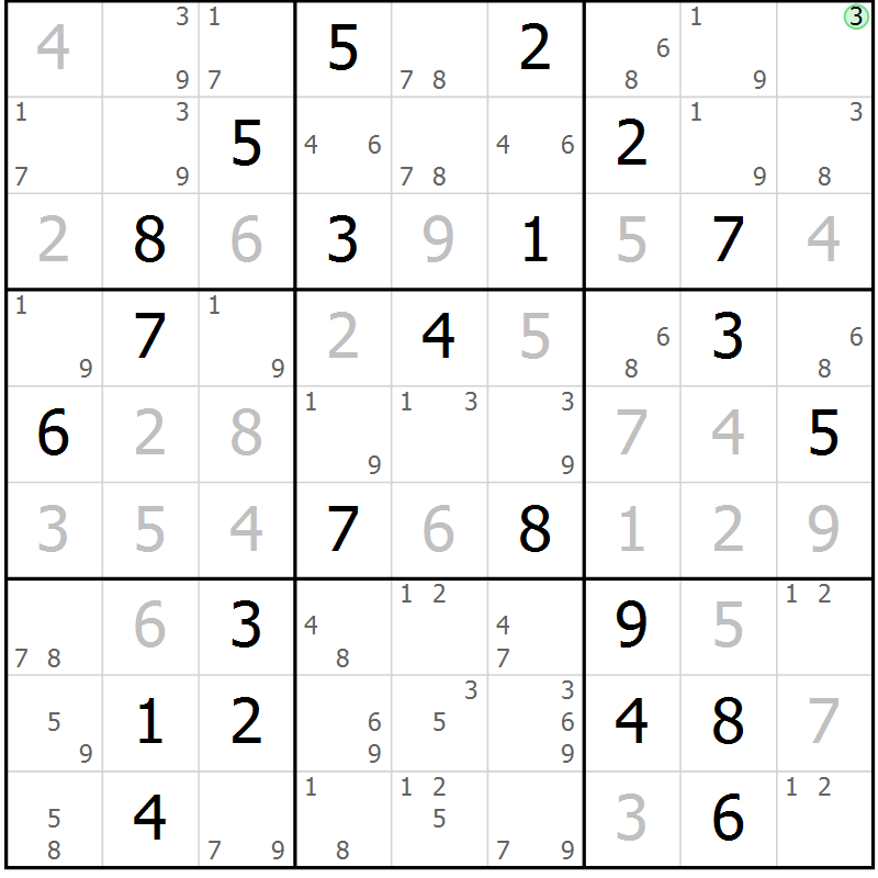 Position des candidats pour la solution de la Gr 66 page 68 du magazine de sudoku Expert n° 020