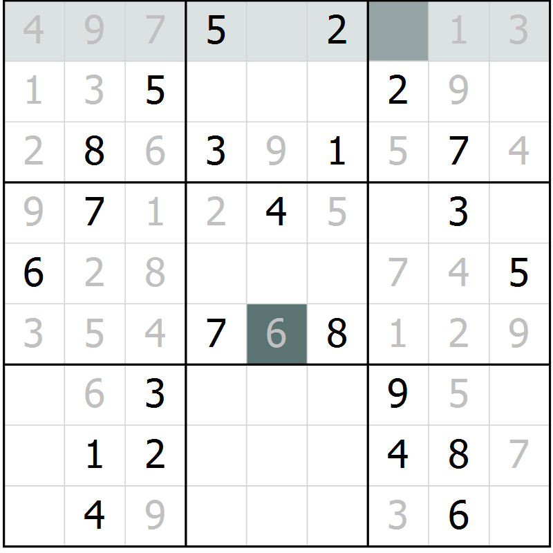 Position des candidats pour la solution de la Gr 66 page 68 du magazine de sudoku Expert n° 020