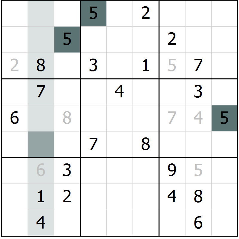 Position des candidats pour la solution de la Gr 66 page 68 du magazine de sudoku Expert n° 020