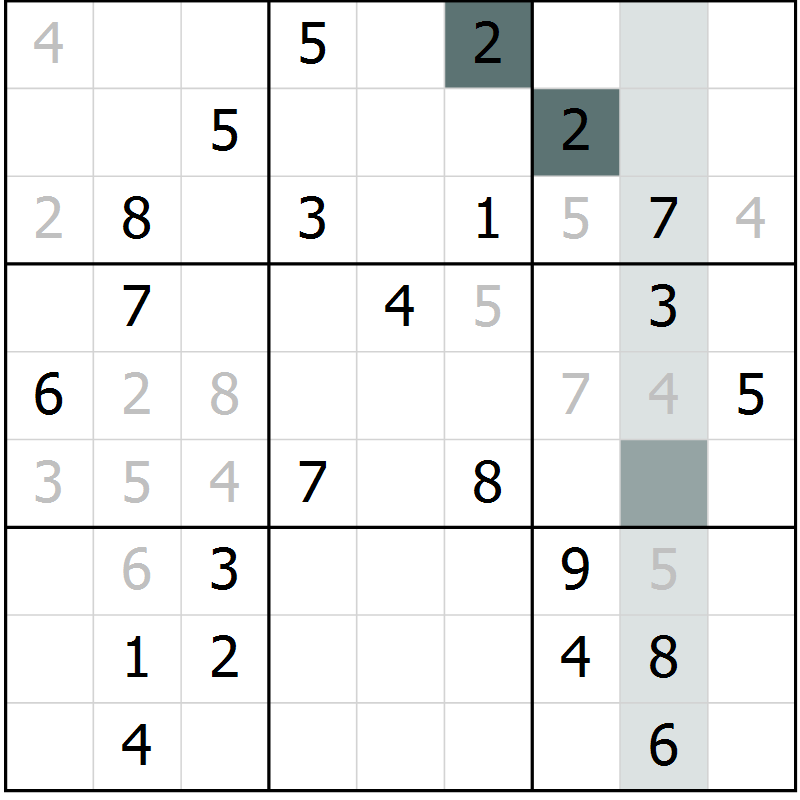 Position des candidats pour la solution de la Gr 66 page 68 du magazine de sudoku Expert n° 020