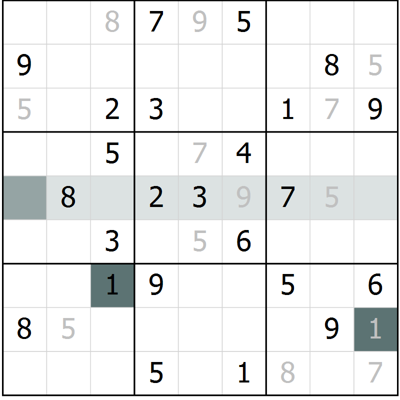 Position des candidats pour la solution de la Gr 67 page 69 du magazine de sudoku Expert n° 020