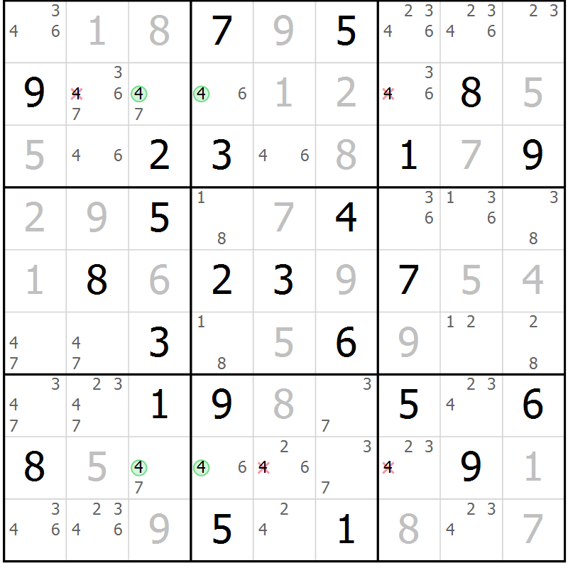 Position des candidats pour la solution de la Gr 67 page 69 du magazine de sudoku Expert n° 020