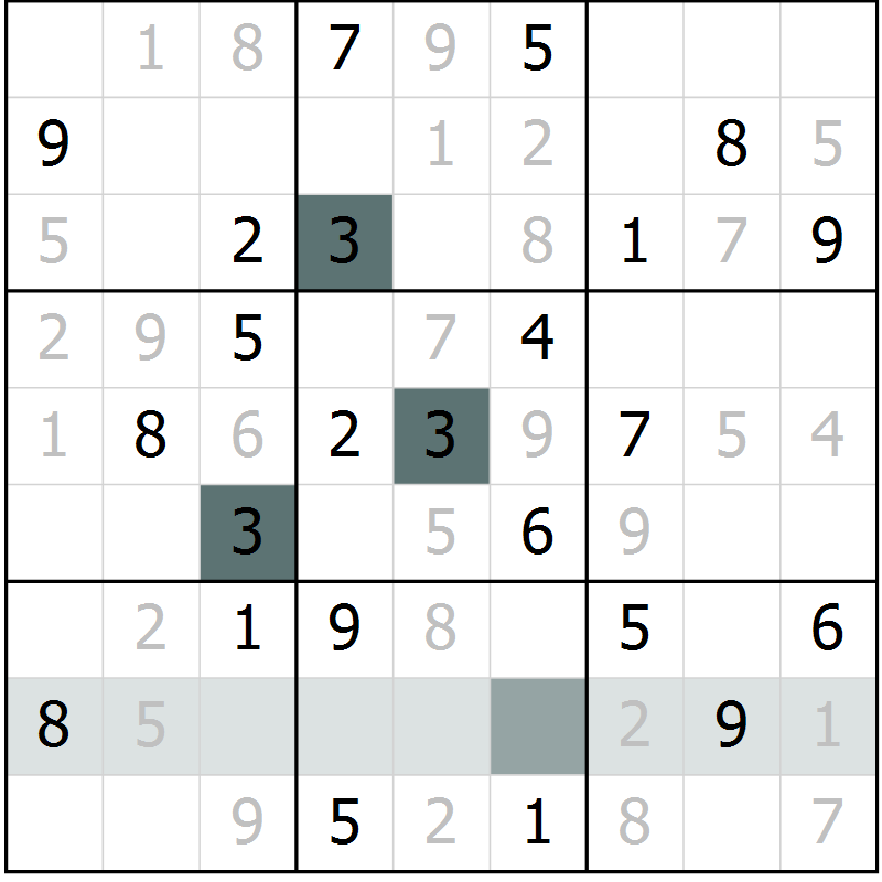Position des candidats pour la solution de la Gr 67 page 69 du magazine de sudoku Expert n° 020