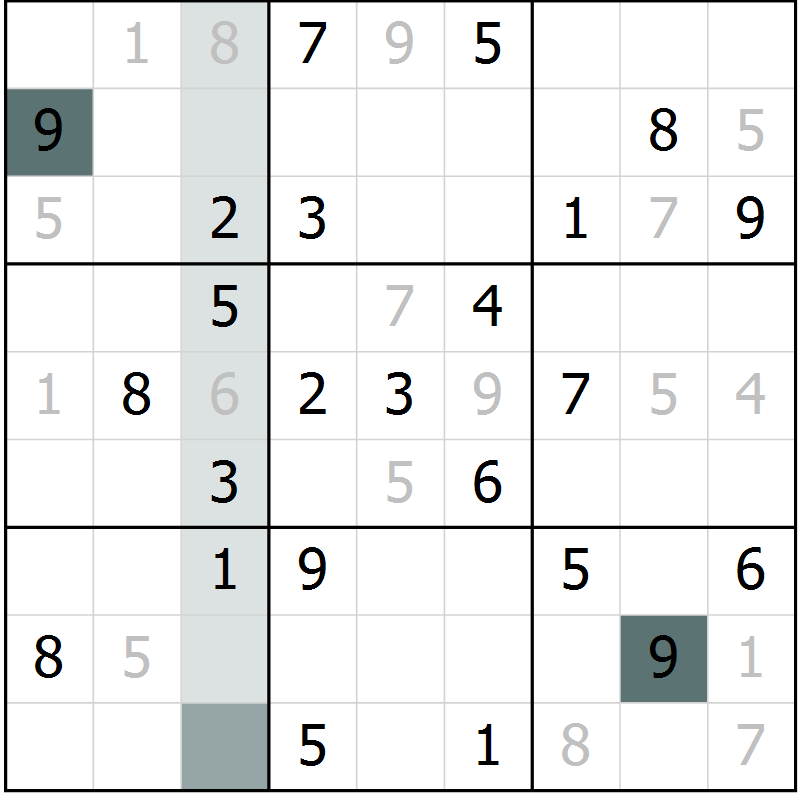 Position des candidats pour la solution de la Gr 67 page 69 du magazine de sudoku Expert n° 020