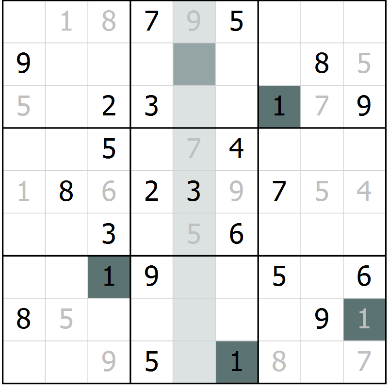 Position des candidats pour la solution de la Gr 67 page 69 du magazine de sudoku Expert n° 020