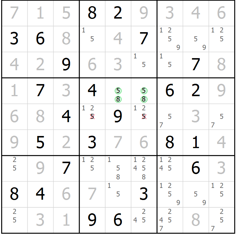 Position des candidats pour la solution de la Gr 68 page 70 du magazine de sudoku Expert n° 020