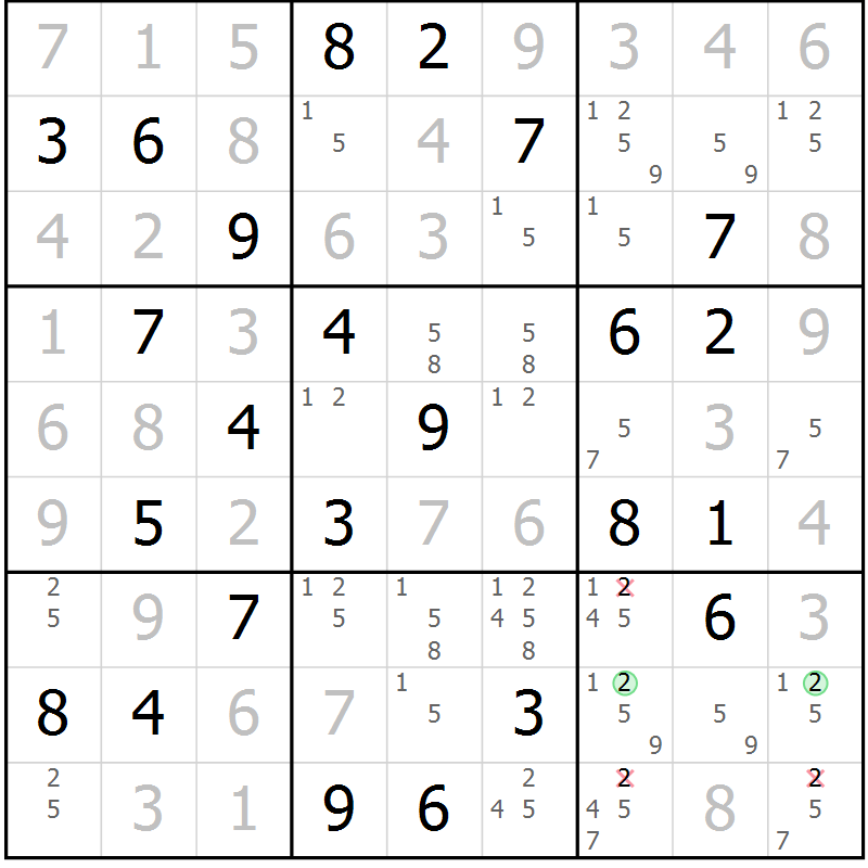 Position des candidats pour la solution de la Gr 68 page 70 du magazine de sudoku Expert n° 020