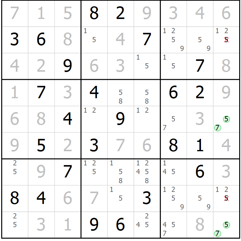 Position des candidats pour la solution de la Gr 68 page 70 du magazine de sudoku Expert n° 020