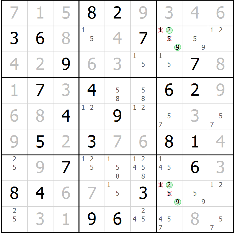 Position des candidats pour la solution de la Gr 68 page 70 du magazine de sudoku Expert n° 020