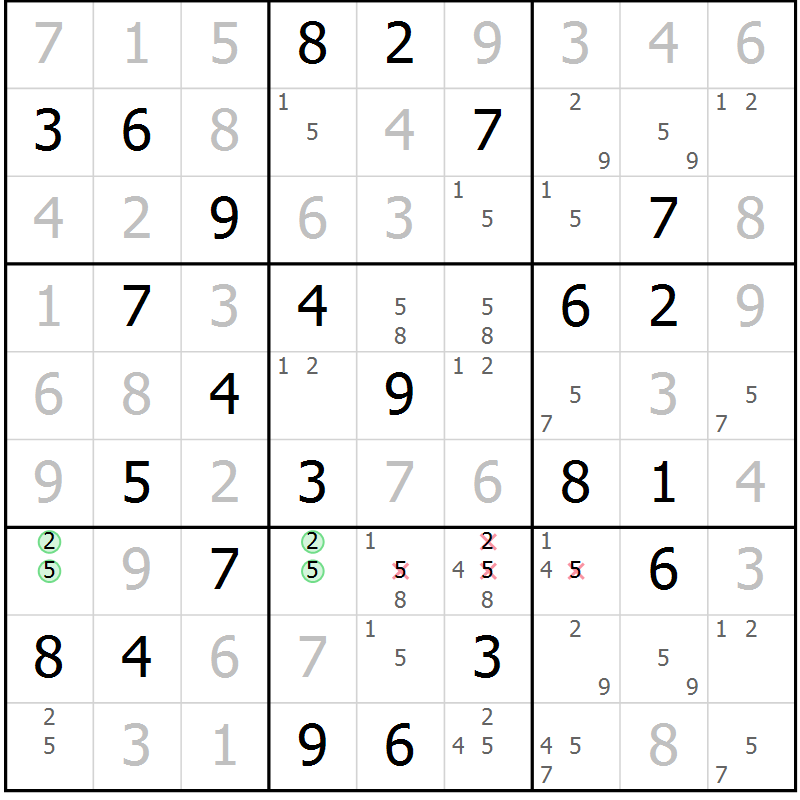 Position des candidats pour la solution de la Gr 68 page 70 du magazine de sudoku Expert n° 020