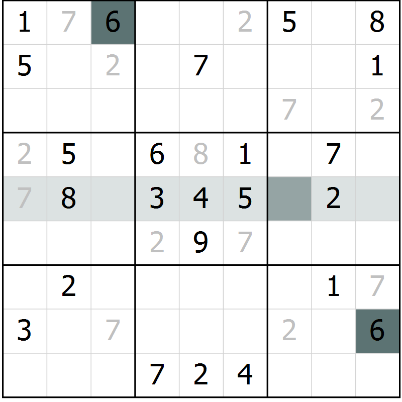 Position des candidats pour la solution de la Gr 69 page 71 du magazine de sudoku Expert n° 020