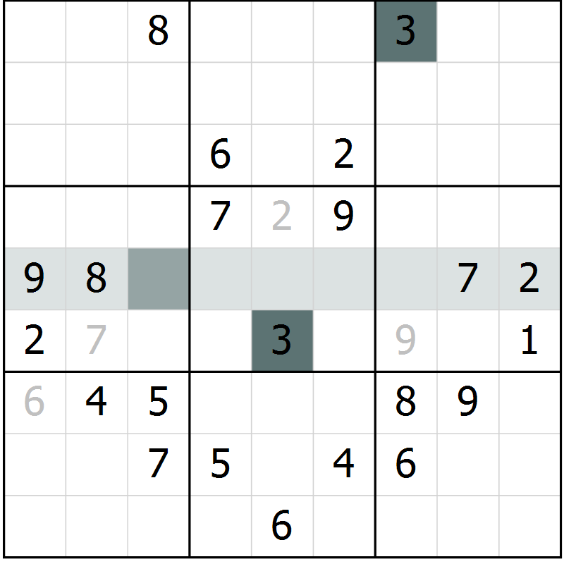 Position des candidats pour la solution de la Gr 7 page 9 du magazine de sudoku Expert n° 020