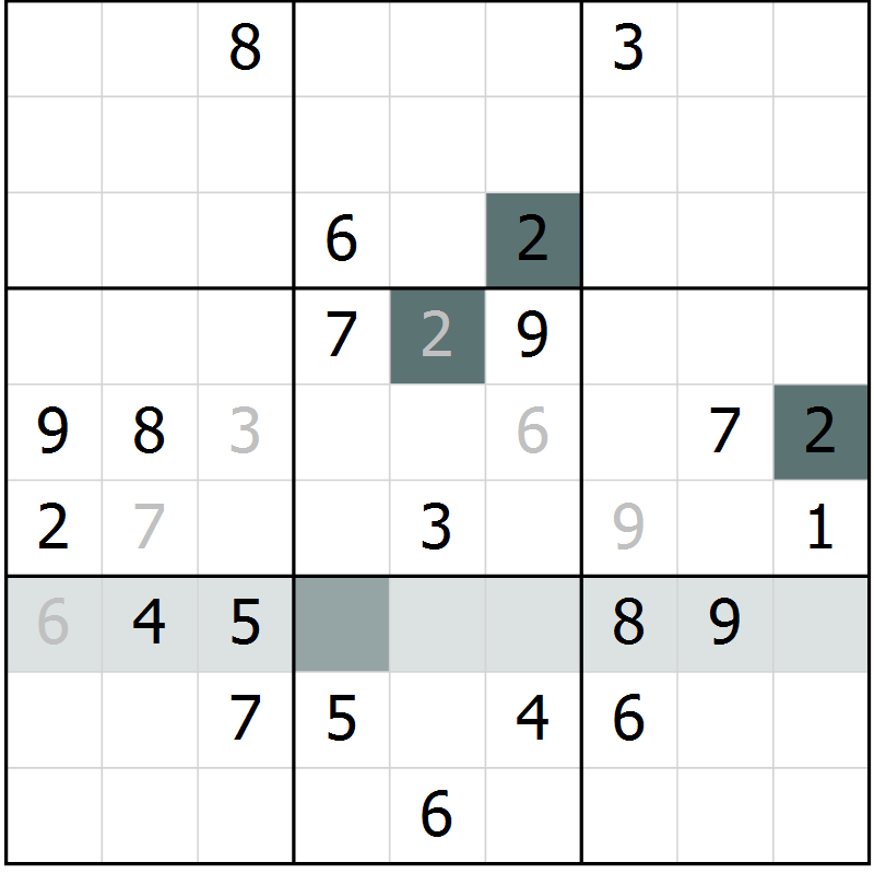 Position des candidats pour la solution de la Gr 7 page 9 du magazine de sudoku Expert n° 020