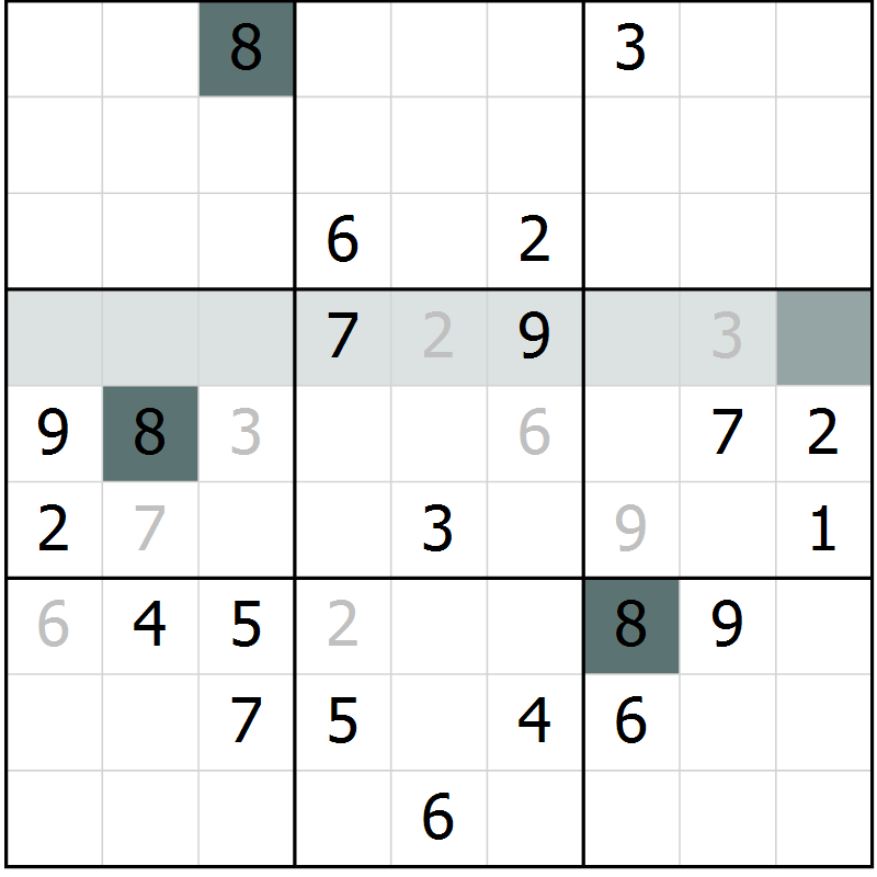 Position des candidats pour la solution de la Gr 7 page 9 du magazine de sudoku Expert n° 020