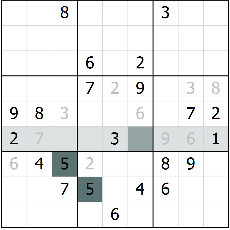 Position des candidats pour la solution de la Gr 7 page 9 du magazine de sudoku Expert n° 020