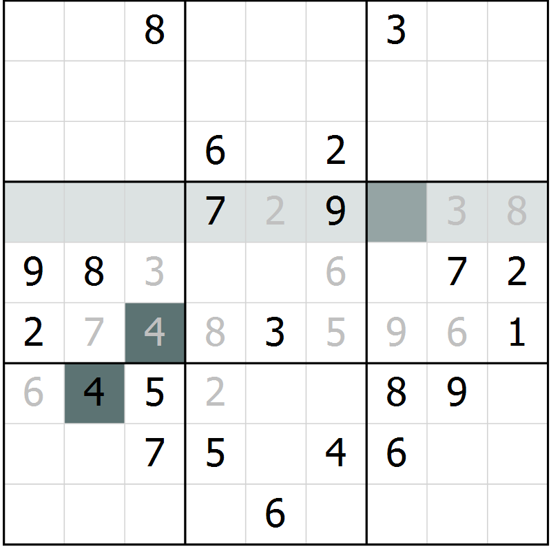 Position des candidats pour la solution de la Gr 7 page 9 du magazine de sudoku Expert n° 020
