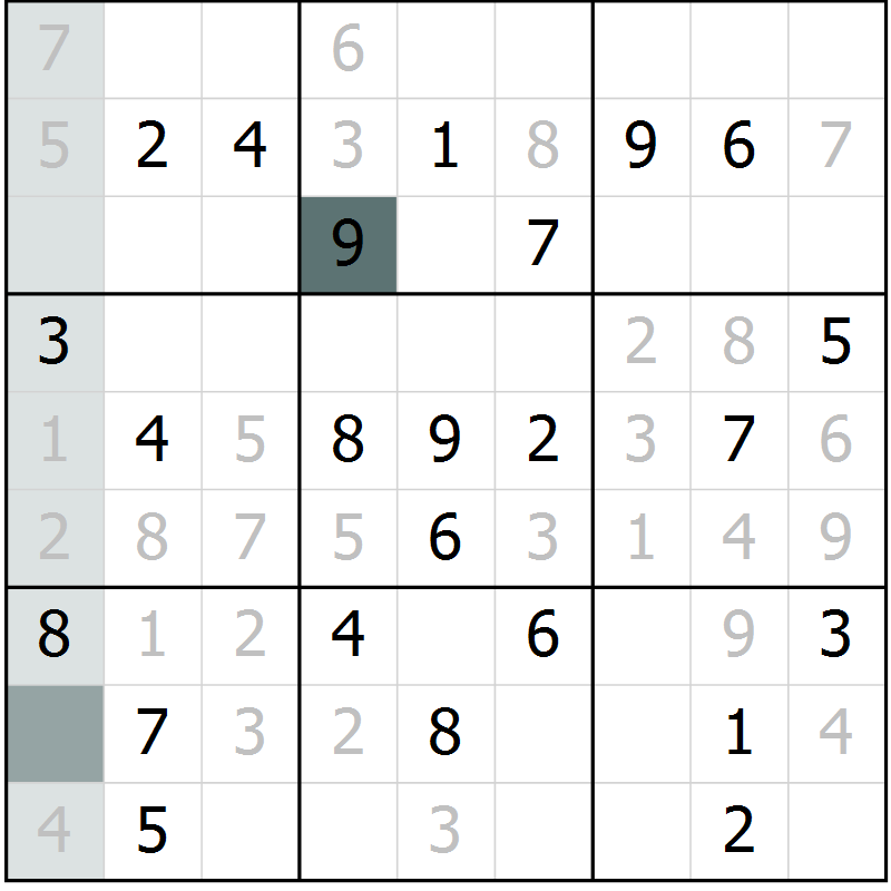Position des candidats pour la solution de la Gr 70 page 72 du magazine de sudoku Expert n° 020