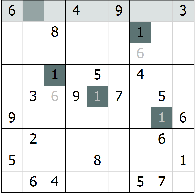 Position des candidats pour la solution de la Gr 71 page 73 du magazine de sudoku Expert n° 020