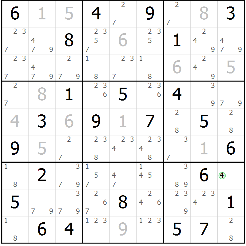 Position des candidats pour la solution de la Gr 71 page 73 du magazine de sudoku Expert n° 020