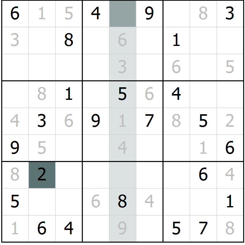 Position des candidats pour la solution de la Gr 71 page 73 du magazine de sudoku Expert n° 020