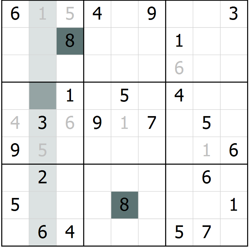 Position des candidats pour la solution de la Gr 71 page 73 du magazine de sudoku Expert n° 020