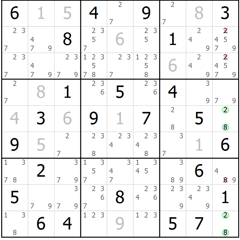 Position des candidats pour la solution de la Gr 71 page 73 du magazine de sudoku Expert n° 020