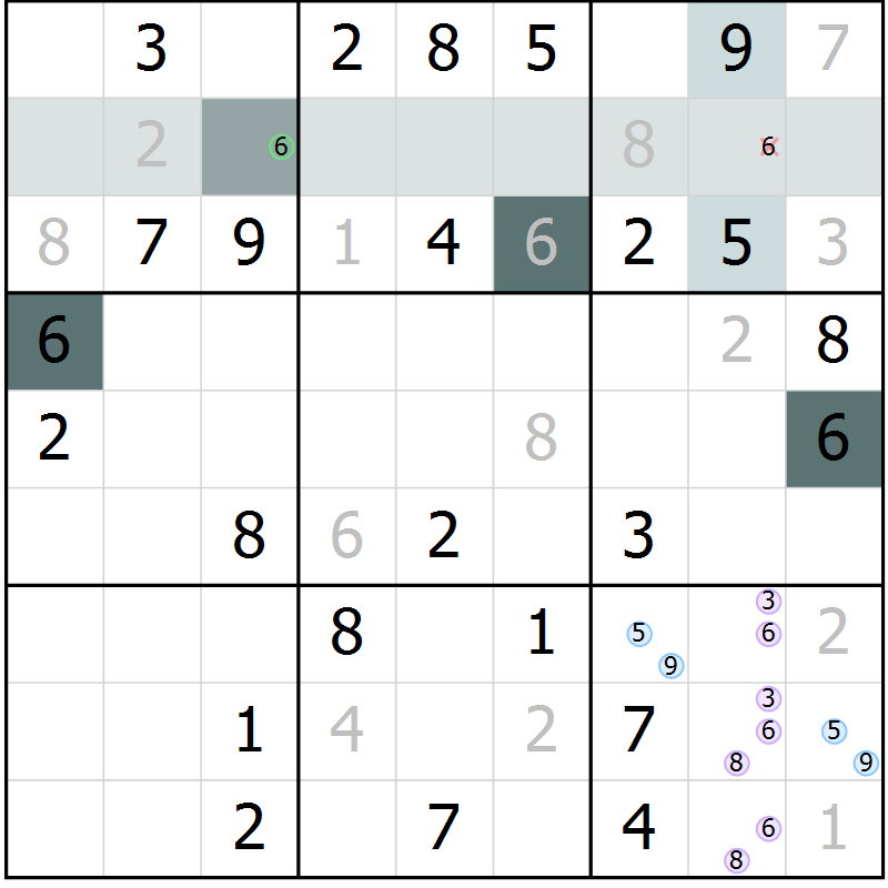 Position des candidats pour la solution de la Gr 72 page 74 du magazine de sudoku Expert n° 020