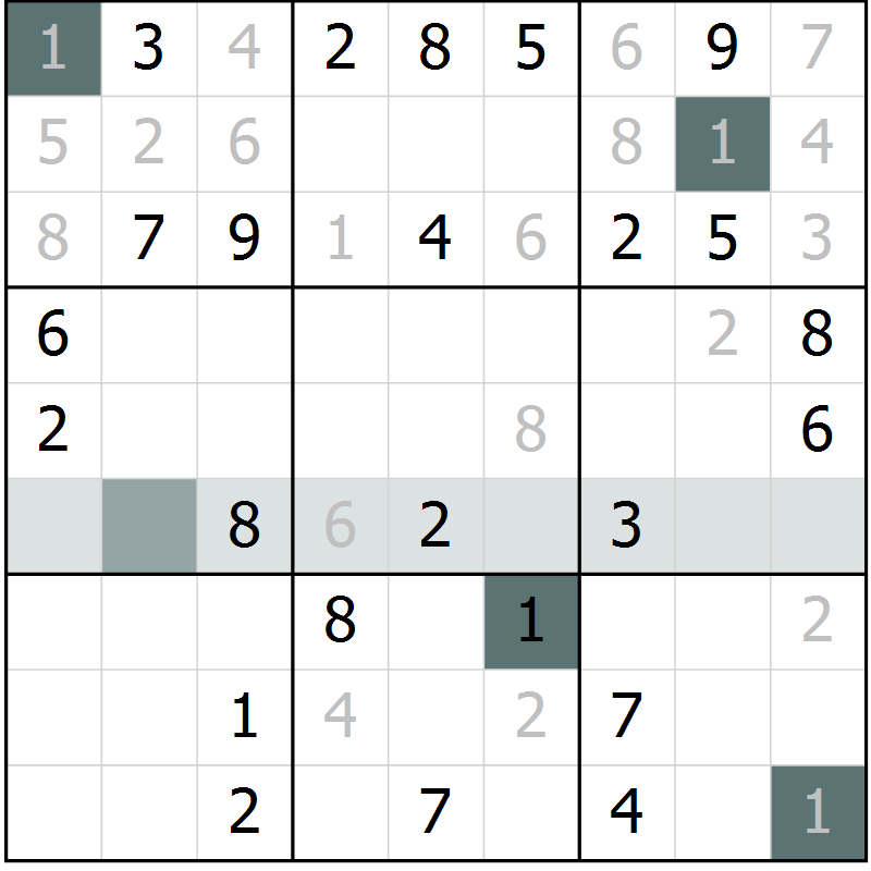 Position des candidats pour la solution de la Gr 72 page 74 du magazine de sudoku Expert n° 020