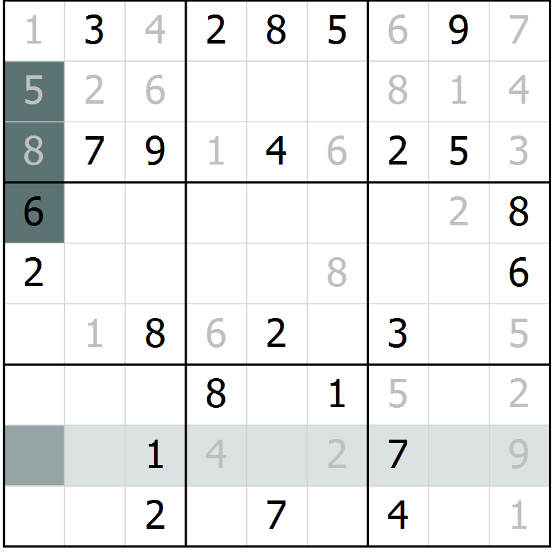 Position des candidats pour la solution de la Gr 72 page 74 du magazine de sudoku Expert n° 020