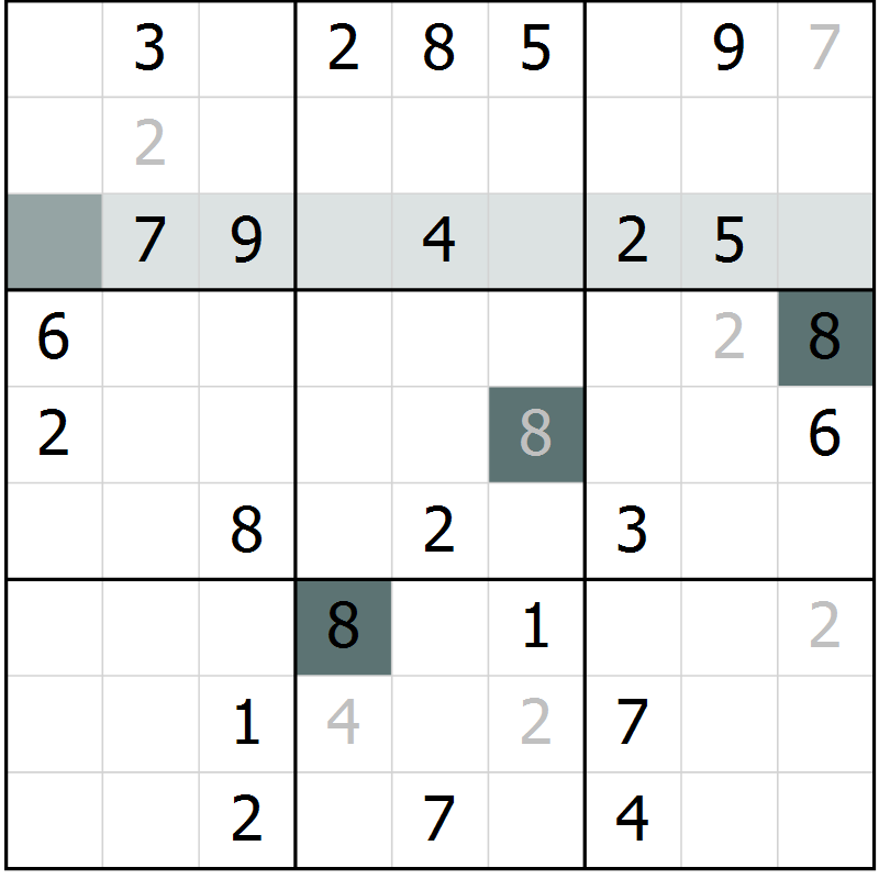 Position des candidats pour la solution de la Gr 72 page 74 du magazine de sudoku Expert n° 020