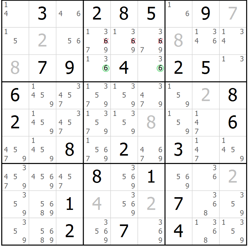 Position des candidats pour la solution de la Gr 72 page 74 du magazine de sudoku Expert n° 020