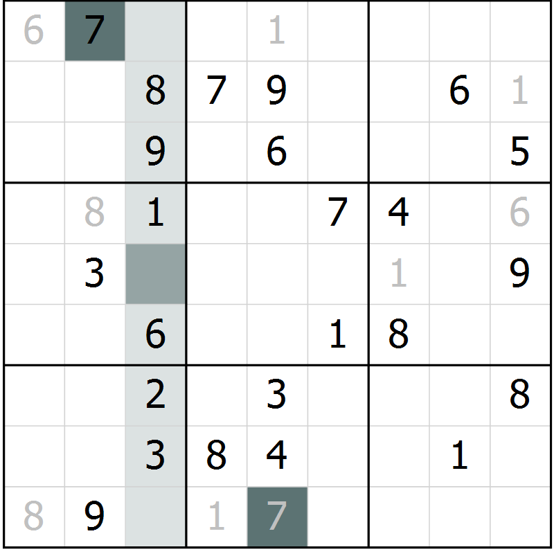 Position des candidats pour la solution de la Gr 73 page 75 du magazine de sudoku Expert n° 020