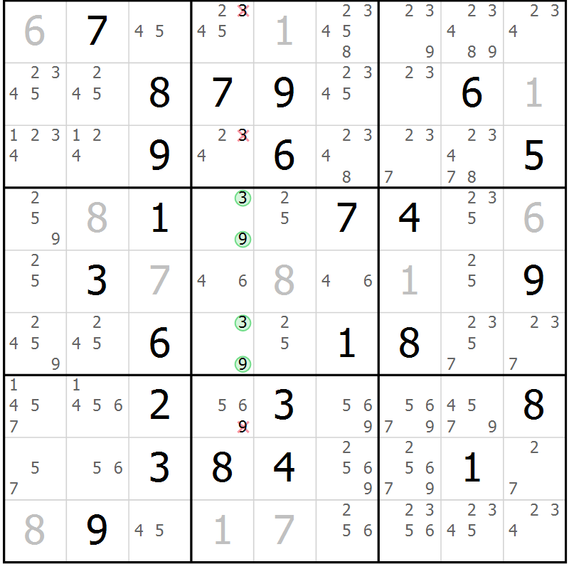 Position des candidats pour la solution de la Gr 73 page 75 du magazine de sudoku Expert n° 020