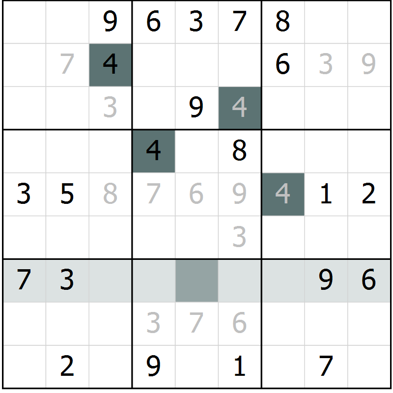 Position des candidats pour la solution de la Gr 8 page 10 du magazine de sudoku Expert n° 020