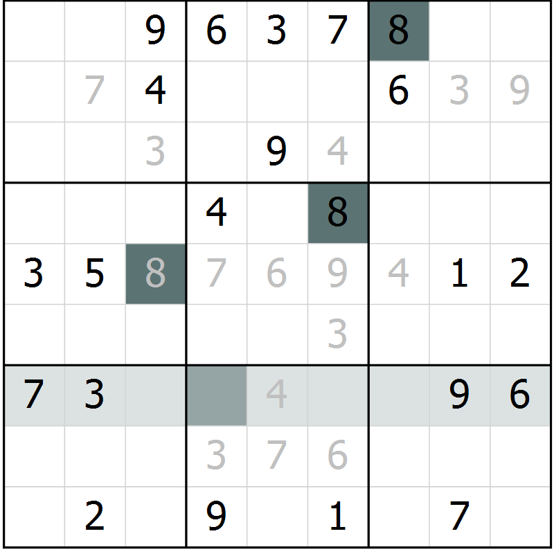 Position des candidats pour la solution de la Gr 8 page 10 du magazine de sudoku Expert n° 020