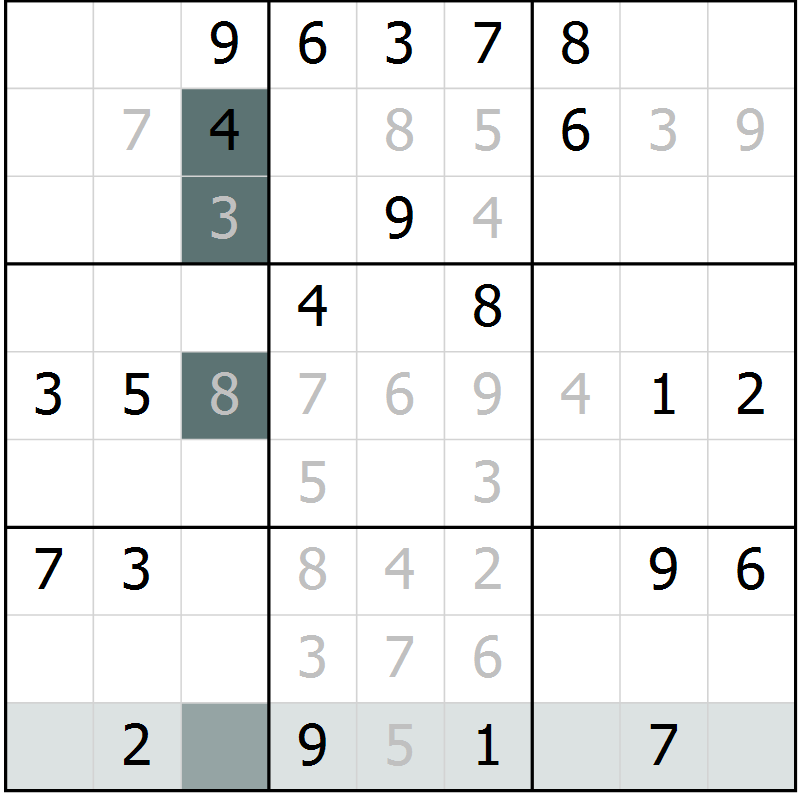 Position des candidats pour la solution de la Gr 8 page 10 du magazine de sudoku Expert n° 020