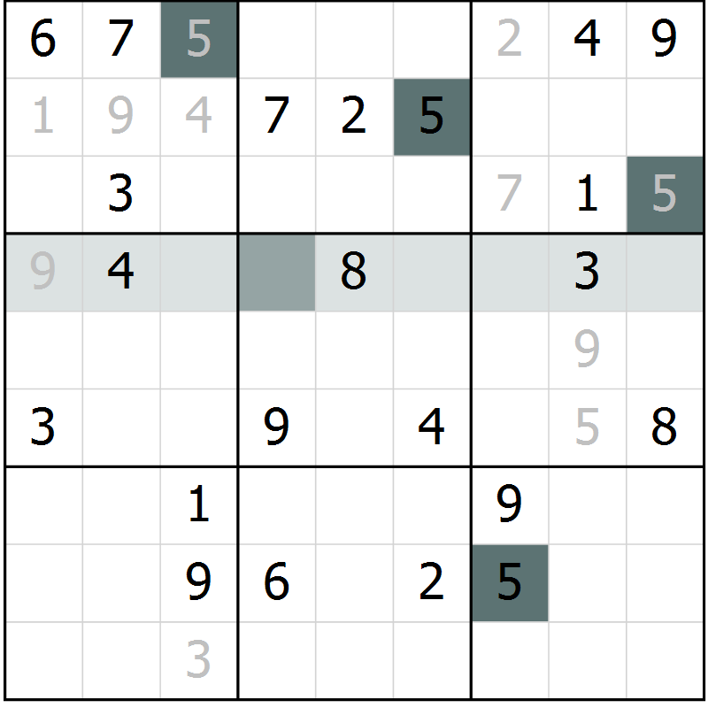 Position des candidats pour la solution de la Gr 9 page 11 du magazine de sudoku Expert n° 020