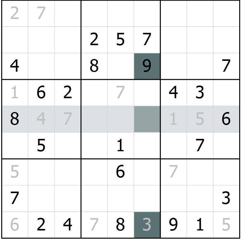 Position des candidats pour la solution de la Gr 1 page 3 du magazine de sudoku SUDOKU EXPERT n° 022