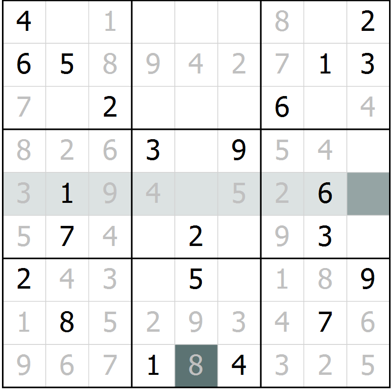 Position des candidats pour la solution de la Gr 10 page 12 du magazine de sudoku SUDOKU EXPERT n° 022