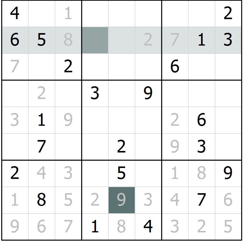 Position des candidats pour la solution de la Gr 10 page 12 du magazine de sudoku SUDOKU EXPERT n° 022