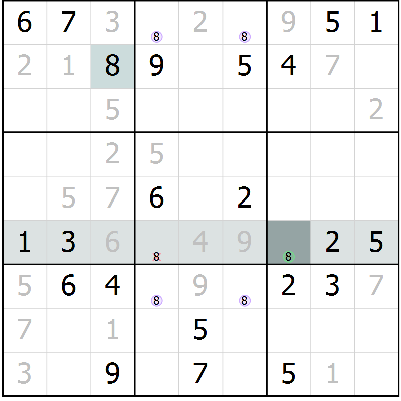 Position des candidats pour la solution de la Gr 11 page 13 du magazine de sudoku SUDOKU EXPERT n° 022