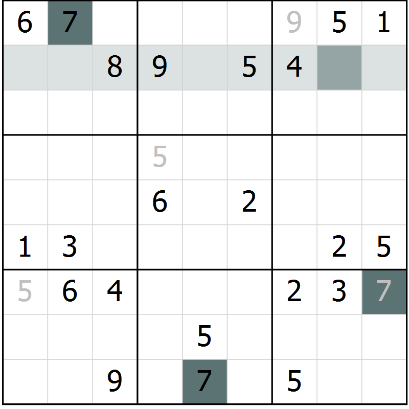 Position des candidats pour la solution de la Gr 11 page 13 du magazine de sudoku SUDOKU EXPERT n° 022