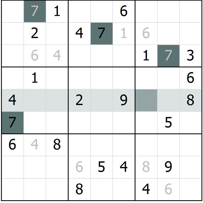 Position des candidats pour la solution de la Gr 12 page 14 du magazine de sudoku SUDOKU EXPERT n° 022