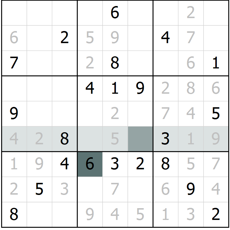Position des candidats pour la solution de la Gr 13 page 15 du magazine de sudoku SUDOKU EXPERT n° 022