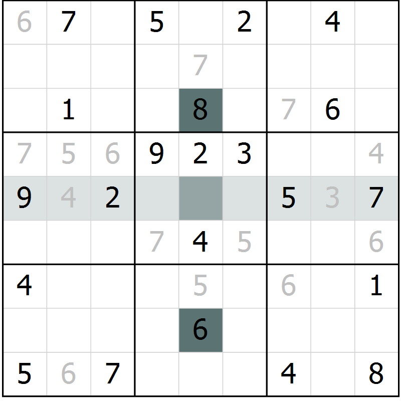 Position des candidats pour la solution de la Gr 14 page 16 du magazine de sudoku SUDOKU EXPERT n° 022