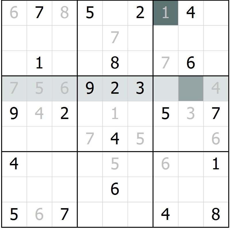 Position des candidats pour la solution de la Gr 14 page 16 du magazine de sudoku SUDOKU EXPERT n° 022
