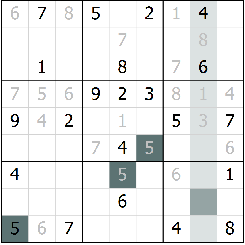 Position des candidats pour la solution de la Gr 14 page 16 du magazine de sudoku SUDOKU EXPERT n° 022