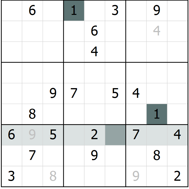 Position des candidats pour la solution de la Gr 16 page 18 du magazine de sudoku SUDOKU EXPERT n° 022