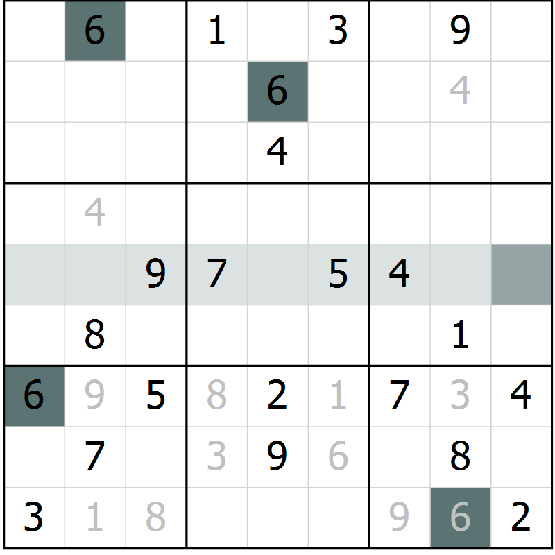 Position des candidats pour la solution de la Gr 16 page 18 du magazine de sudoku SUDOKU EXPERT n° 022